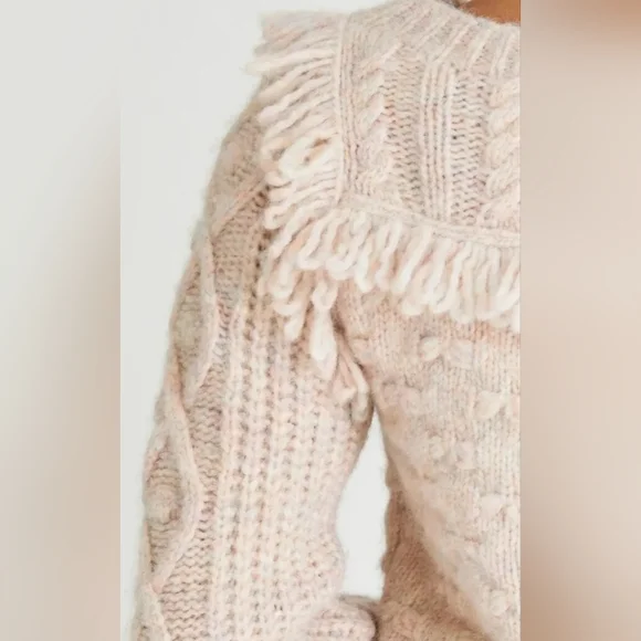 LOVESHACKFANCY Alpaca Wool Kingston Pullover XS Womens Confetti Dust $425